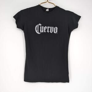 Cuervo Women's Black T-Shirt Pre-shrunk Crewneck Cotton Tee - Size S - GUC